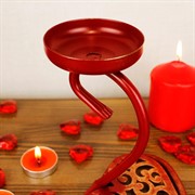 Подсвечник Сердце настольный на 1 свечу красный 607-019R - фото 62177