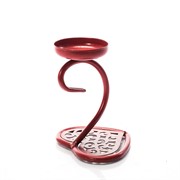 Подсвечник Сердце настольный на 1 свечу красный 607-019R - фото 62180