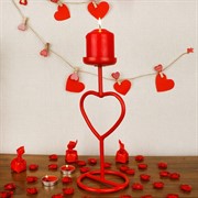 Подсвечник кованый на одну свечу красный 607-11-R - фото 62183