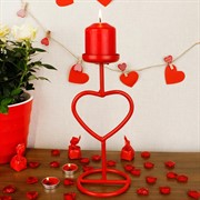 Подсвечник кованый на одну свечу красный 607-11-R - фото 62184