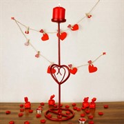 Подсвечник настольный кованый под одну свечу красный 607-14-R - фото 62189