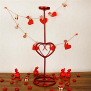 Подсвечник настольный кованый под одну свечу красный 607-14-R - фото 62190