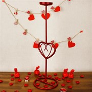 Подсвечник настольный кованый под одну свечу красный 607-14-R - фото 62191