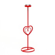 Подсвечник настольный кованый под одну свечу красный 607-14-R - фото 62193