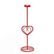 Подсвечник настольный кованый под одну свечу красный 607-14-R - фото 62194