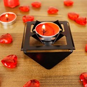 Подсвечник для одной свечи низкий чёрный металл 730-002B - фото 62207