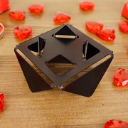 Подсвечник для одной свечи низкий чёрный металл 730-002B - фото 62208