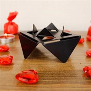 Подсвечник для одной свечи низкий чёрный металл 730-002B - фото 62209