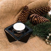 Подсвечник для одной свечи низкий чёрный металл 730-002B - фото 62211