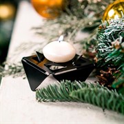 Подсвечник для одной свечи низкий чёрный металл 730-002B - фото 62212