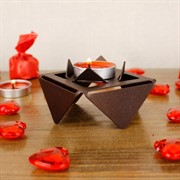 Подсвечник коричневый низкий на 1 свечу 730-002Br - фото 62216