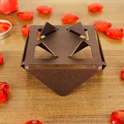 Подсвечник коричневый низкий на 1 свечу 730-002Br - фото 62217