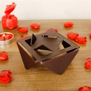 Подсвечник коричневый низкий на 1 свечу 730-002Br - фото 62219