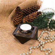 Подсвечник коричневый низкий на 1 свечу 730-002Br - фото 62222