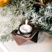 Подсвечник коричневый низкий на 1 свечу 730-002Br - фото 62223