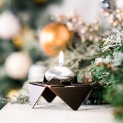 Подсвечник коричневый низкий на 1 свечу 730-002Br - фото 62224