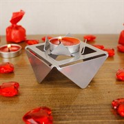 Подсвечник для одной свечи серебро металл 730-002S - фото 62228