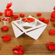 Подсвечник для одной свечи низкий металл белый 730-002W - фото 62238