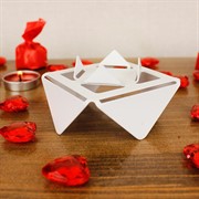 Подсвечник для одной свечи низкий металл белый 730-002W - фото 62239