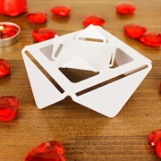 Подсвечник для одной свечи низкий металл белый 730-002W - фото 62240