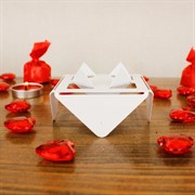 Подсвечник для одной свечи низкий металл белый 730-002W - фото 62241