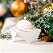 Подсвечник для одной свечи низкий металл белый 730-002W - фото 62243