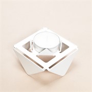 Подсвечник для одной свечи низкий металл белый 730-002W - фото 62245