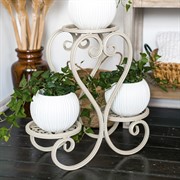 Подставка под цветы напольная на 3 горшка металл белая 401-019I - фото 62261