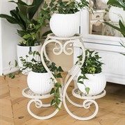 Подставка под цветы напольная на 3 горшка металл белая 401-019I - фото 62263
