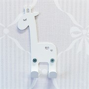 Крючок двойной для детских вещей Жираф металлический 702-007W - фото 62265