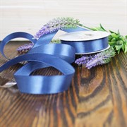 Лента атлас 15мм х 25 м К дымчато-синяя - фото 62328