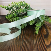 Лента атлас 15мм х 25 м К бело-зеленая - фото 62330