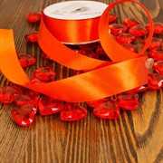 Лента атлас 25мм х 25 ярд К осенний оранжевый - фото 62339