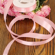 Лента атлас 15мм х 25 м К пастельно-розовый - фото 62374