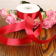 Лента атлас 25мм х 25 ярд К бордовая - фото 62394