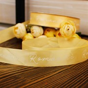 Лента полиэстер Романтик 25мм х 35ярд желтый - фото 62405