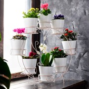 Подставка на подоконник на 8 цветов бело-золотая металл 14-908WG - фото 62444