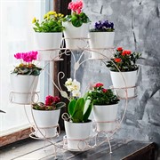 Подставка на подоконник на 8 цветов бело-золотая металл 14-908WG - фото 62445