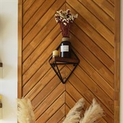 Подставка настенная Лофт 1 полка металл и дерево длина 35см 66-501 - фото 62483