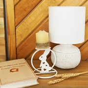 Подсвечник на одну свечу Заяц металлический белый 607-064W - фото 62491