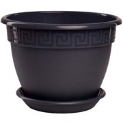 Горшок Антик 1,6л антрацит с поддоном - фото 62523