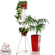 Цветочница напольная Лоза на 5 цветов бело-золотая высота 155см 14-105-WG - фото 6260