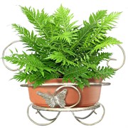 Подставка настенная на 1 цветок кованая бело-золотая 14-621 - фото 62628