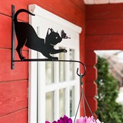 Кронштейн для цветов Котёнок настенный длина 29см кованый 201-002B - фото 62633