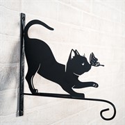 Кронштейн для цветов Котёнок настенный длина 29см кованый 201-002B - фото 62634