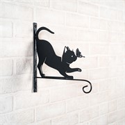Кронштейн для цветов Котёнок настенный длина 29см кованый 201-002B - фото 62637