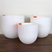 Пластиковые горшки для цветов, комплект из трех горшков 1,4л, 2,9л и 4л Альфа белый - фото 62730