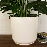 Горшок Дельта 25х23 9,8л ванильный с вкладкой - фото 62753