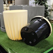 Горшок Сигма 18л ванильный с вкладкой - фото 62770