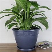 Горшок Антик 10л антрацит с поддоном - фото 62818